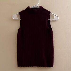 LAFAYETTE 148 NEW YORK Burgundy Cashmere Tank